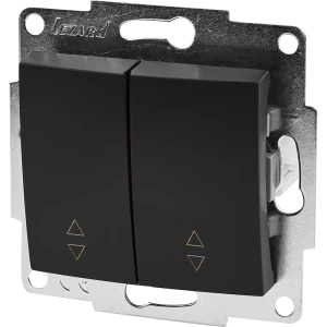 Выключатель проходной Lezard Karina 2 клавиши цвет черный бархат