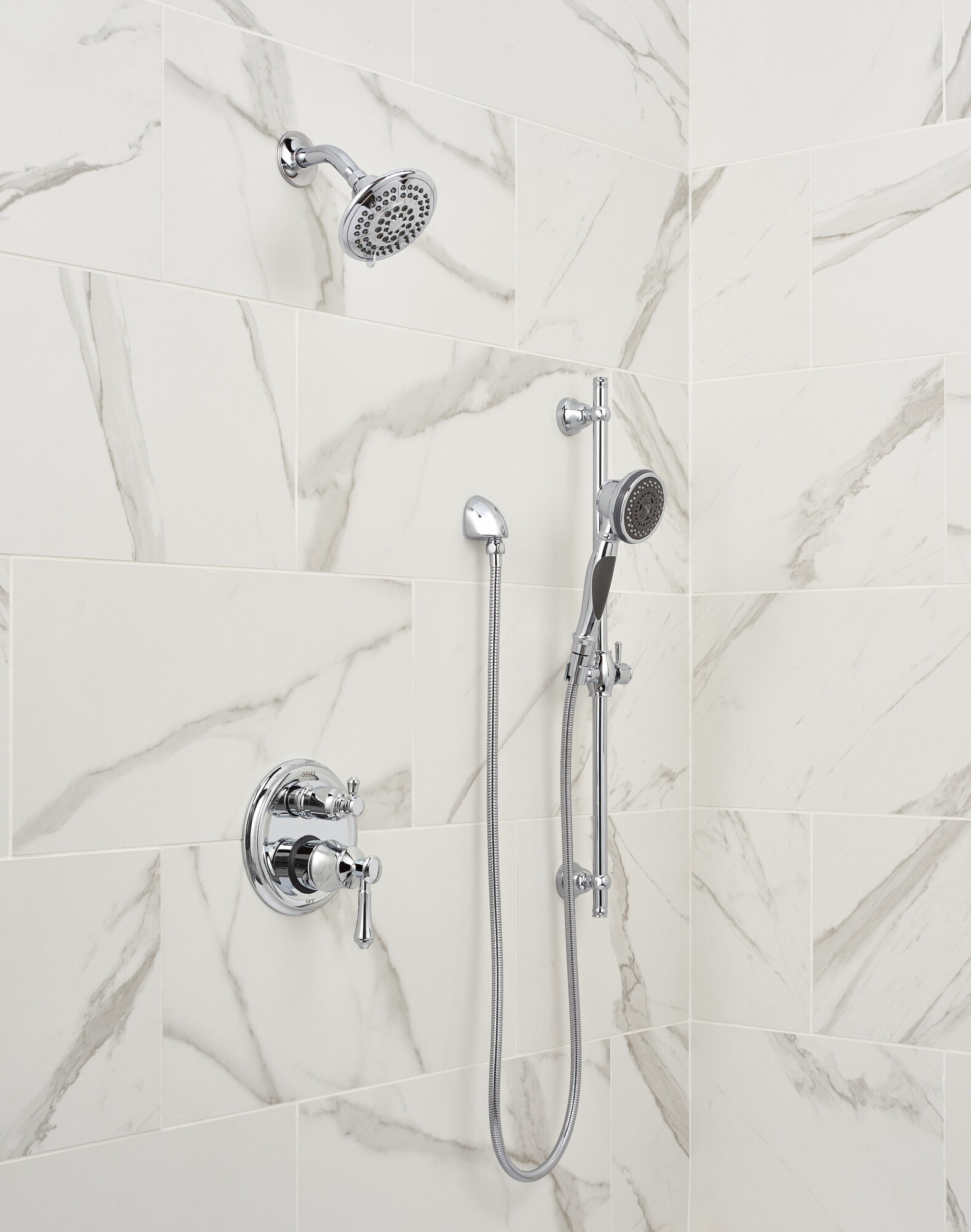 57021 Ручной душ с раздвижной планкой премиум-класса с 3 положениями Delta Faucet Delta Хром - Вид №7