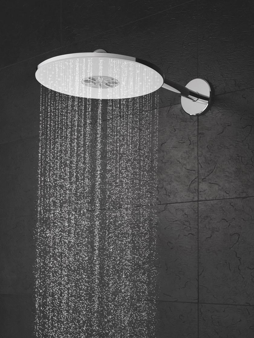 Верхний душ GROHE Rainshower 310 SmartActive с душевым кронштейном 430 мм, 2 режима струи, белая луна (26475LS0) - Вид №10