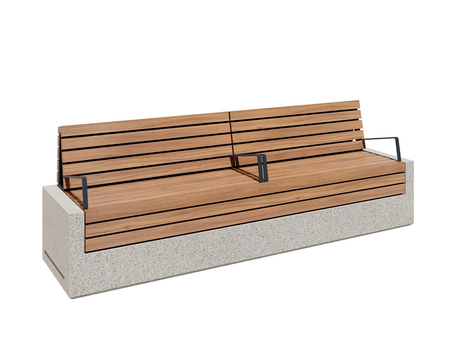 Бетонная скамья и ироко с подлокотниками amop Comporta ARCH-00106185 - Вид №4