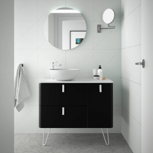 24633 SALGAR Мебель для умывальника UNIIQ 1200 правая MATT BLACK Мягкий черный