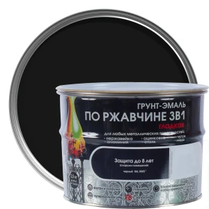 Грунт эмаль по ржавчине 3 в 1 гладкая Dali Special цвет черный 2.5 кг