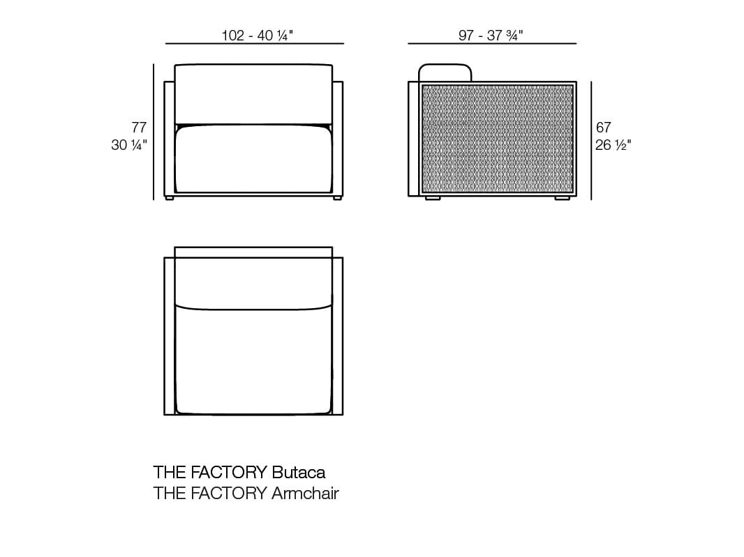 Алюминиевое садовое кресло с подлокотниками Vondom The factory ARCH-00114248 - Вид №4
