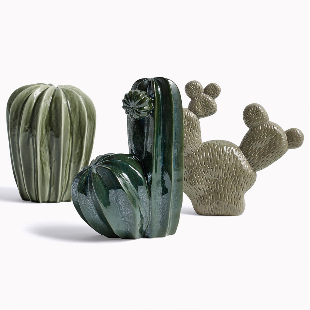 Керамический кактус Cacti Tres 29x10x25 см, бежево-зеленый Hay 506305 - Вид №1