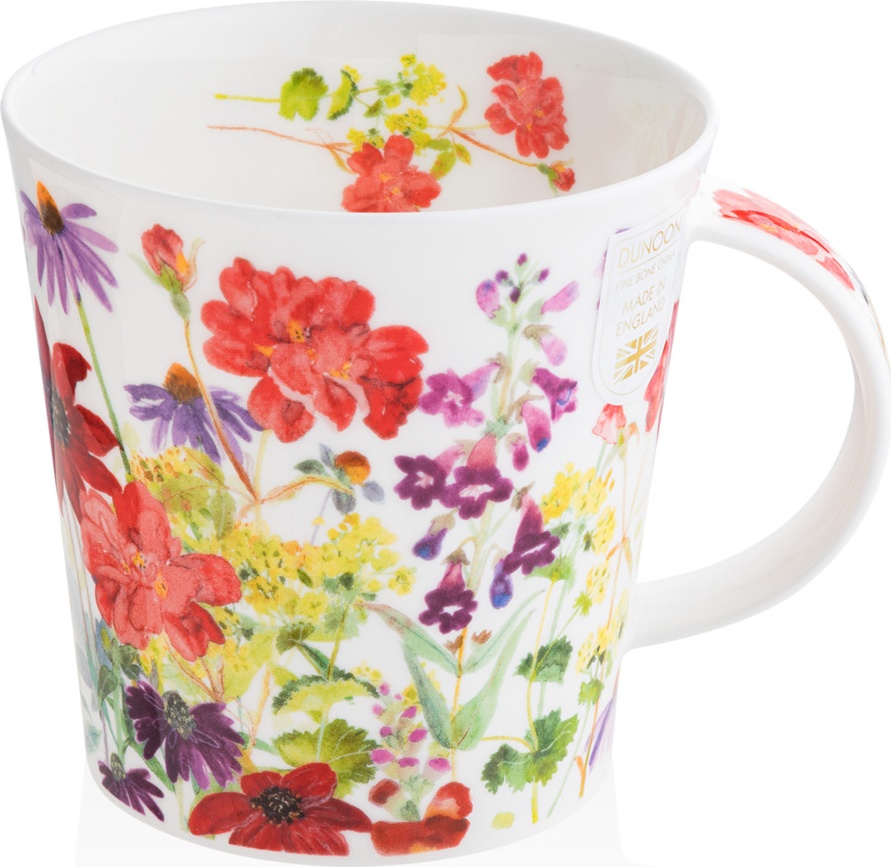 10671203 Dunoon Кружка Dunoon "Садовые цветы.Кернгорм" 480мл (красная) Фарфор костяной 