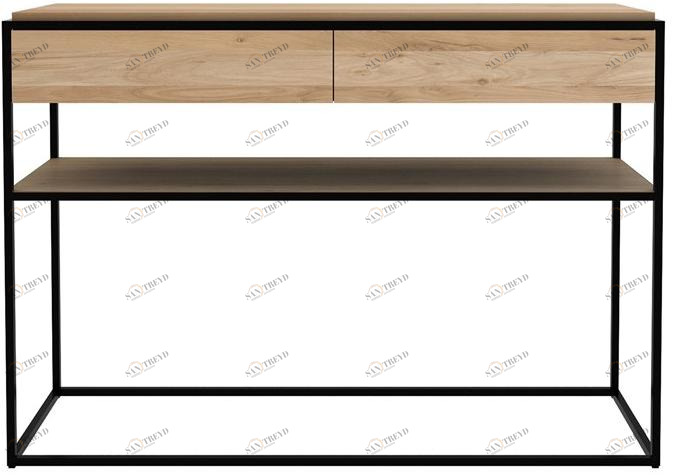 Ethnicraft Прямоугольная консоль из дуба с ящиками Monolit 26872/26873