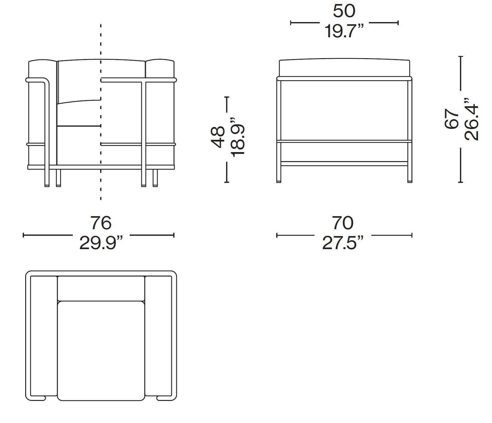 Бархатное кресло с подлокотниками CASSINA LC ARCH-00036387 - Вид №6
