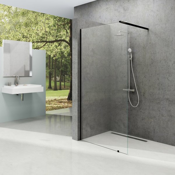 Walk In-Wall-100 v.200 черный+Transparent Ravak GW9WA0300Z1 - Вид №1