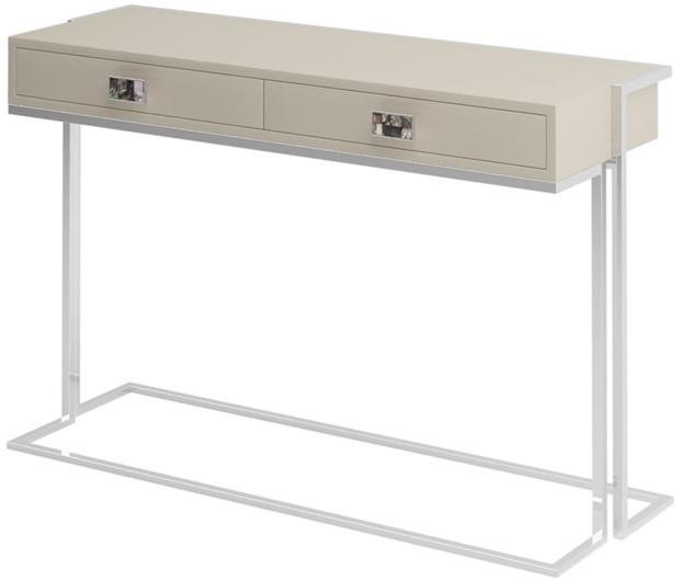 FRATO Прямоугольная консоль из нержавеющей стали и кожи с ящиками  Ffu090008aac  - Вид №1