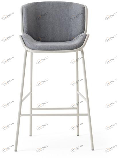 TrabA' Табурет металлический со спинкой и подставкой для ног Skin 0083-met skin stool