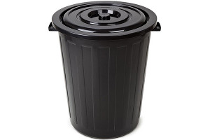 17525514 Круглый мусорный бак 105 л 660х550 мм пластик черный 1/6 ПЛ-BO251ch BORA