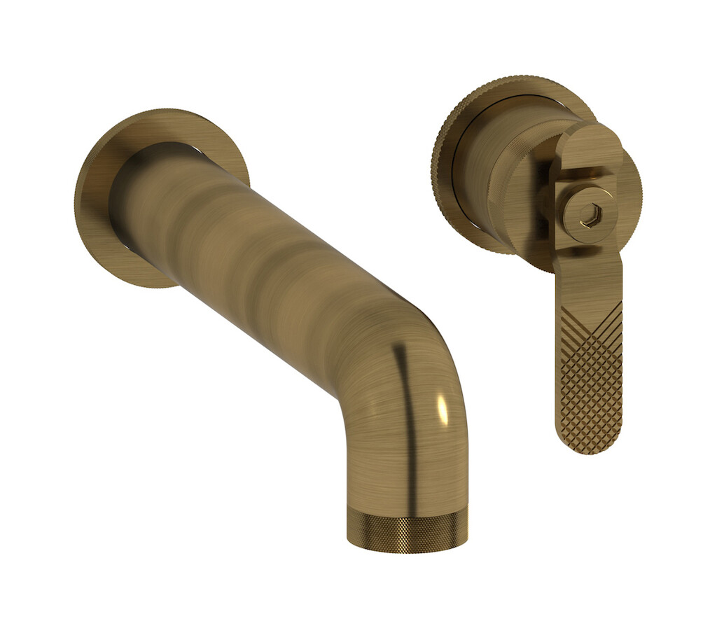 Встроенный в стену смеситель для раковины на 2 отверстия в комплекте с донным клапаном WE ARE IB b2406mb Modern Bronze Bold