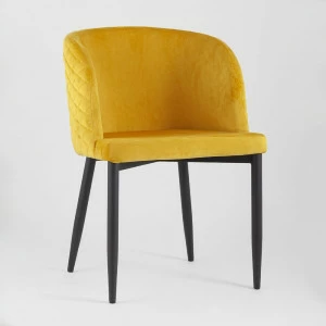 Стул с подлокотниками мягкий оранжевый с черными металлическими ножками "Молли" STOOL GROUP ДИЗАЙНЕРСКИЕ 00-3881926 Оранжевый