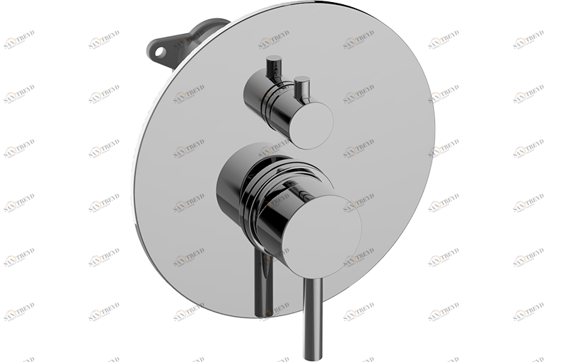 E-17021-T Встраиваемый смеситель для душа 3/4“ с переключателем на 3 выхода - Внешняя часть GRAFF Золото 24K;Шлифованное золото 24K;Матовая латунь PVD;черный_Architectural Black™;Крацованный никель;Пушечная Бронза;Матовый Черный;Оливковая бронза;Onyx PVD® m.e. 25
