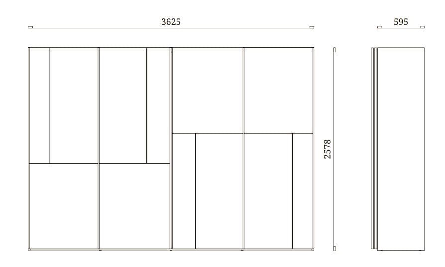 Секционный шкаф из дерева и стекла с раздвижными дверями Febal Casa OTTO ARCH-00026903