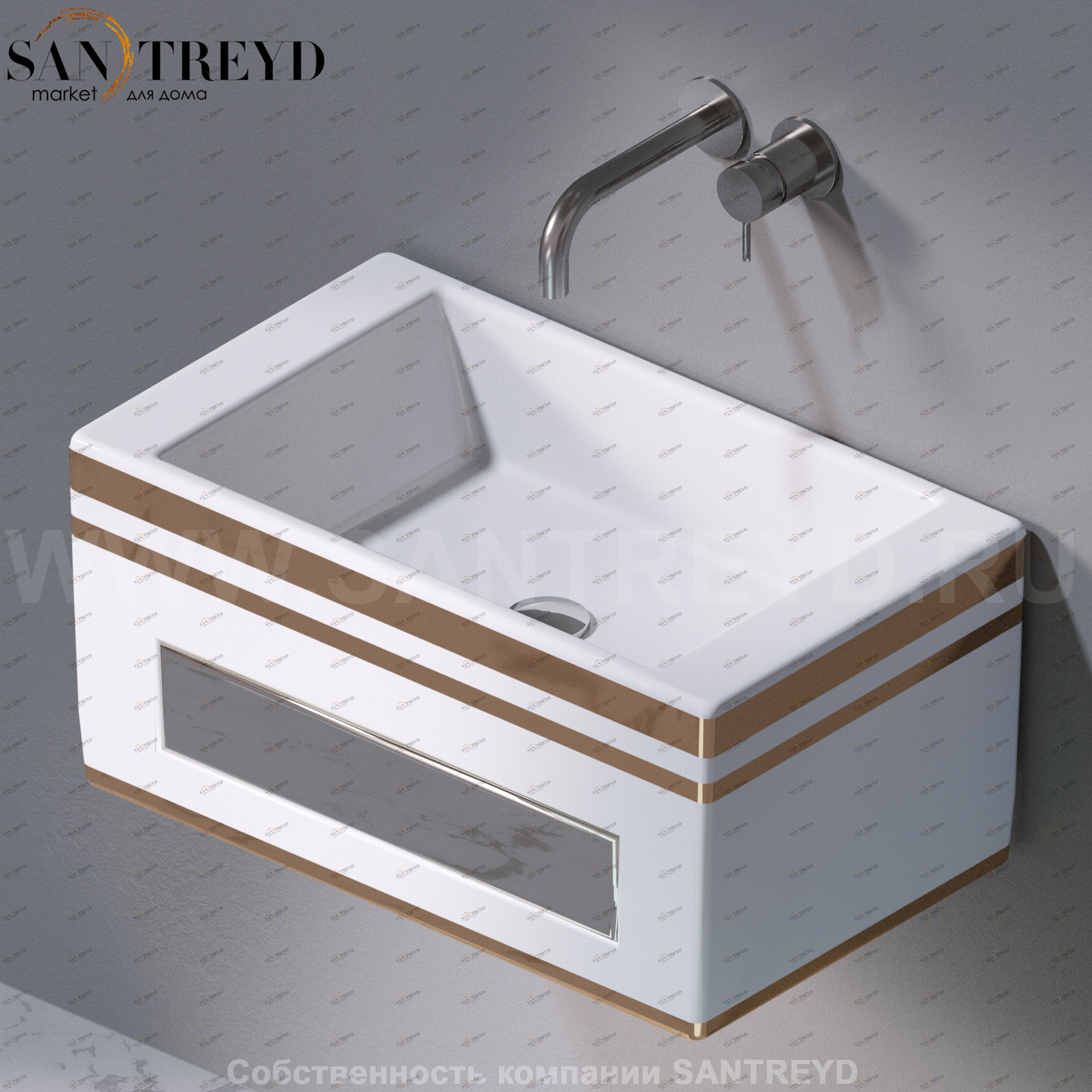 L116467B Подвесная раковина настенная прямоугольная A. e T. Italia Tower белая AeT ITALIA