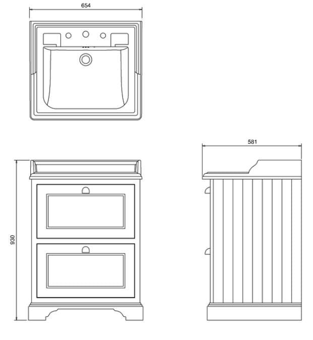 Деревянный умывальник с ящиками Burlington Классическая ARCH-00101823 - Вид №6