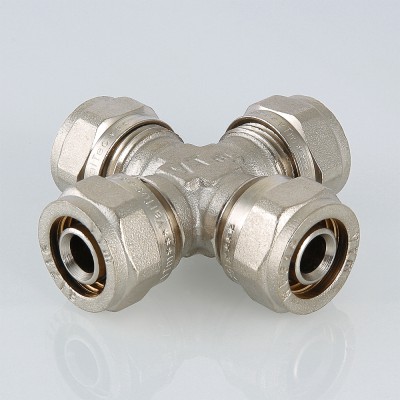 VTm.341.N.201620 Фитинг обжимной – крестовина Valtec 20 х 16 х 20 х 16 мм  - Вид №10