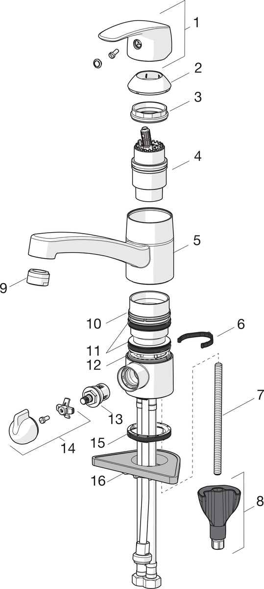 Oras 1027 Смеситель с краном для стиральной машины 1027 Safira Хром  - Вид №4