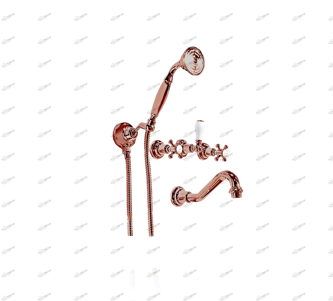 Gentry Home Смеситель для раковины мостик на 2 отверстия 200мм Mayfair Медь GH103089