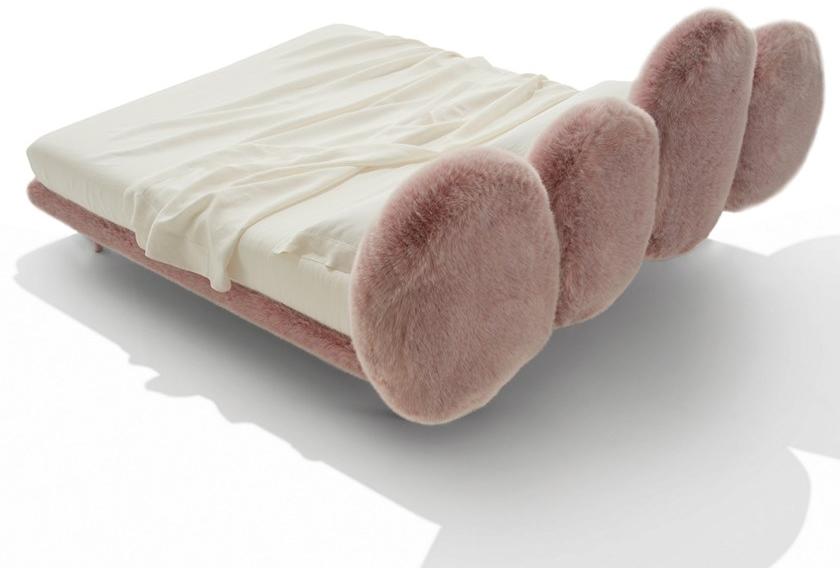 edra Двуспальная кровать обтянута экологическим мехом Cipria Cprb50 - Вид №1