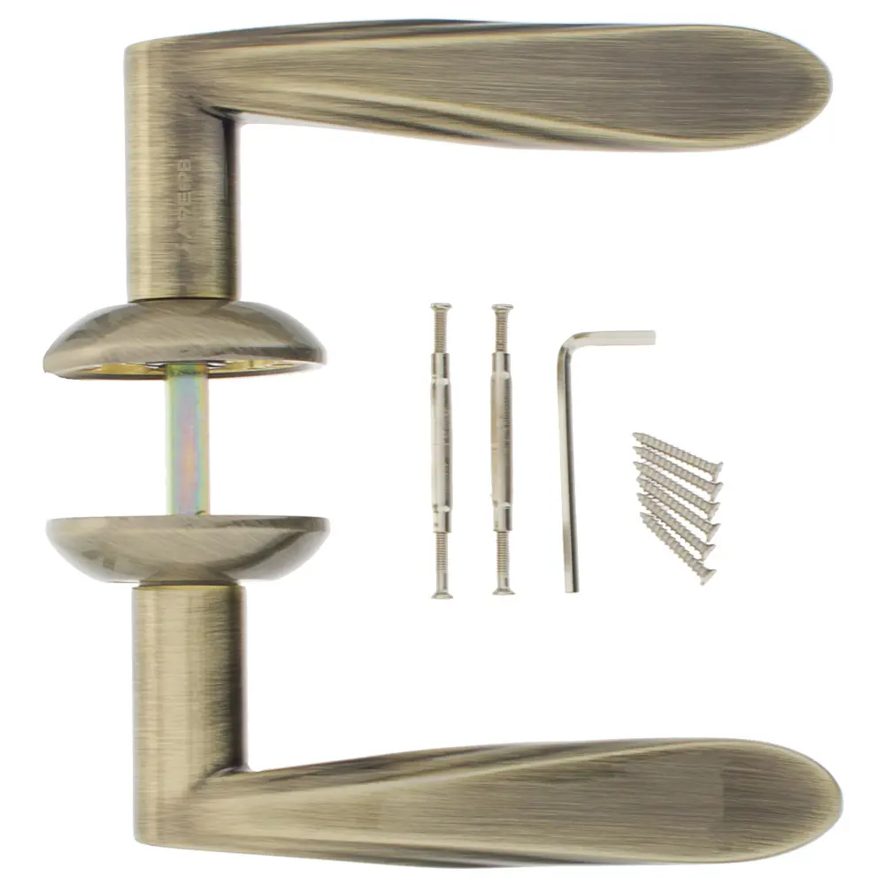 Ручки дверные на розетке Apecs H-0572-Z, цинковый сплав, цвет античная бронза STLM-2171483 - Вид №2