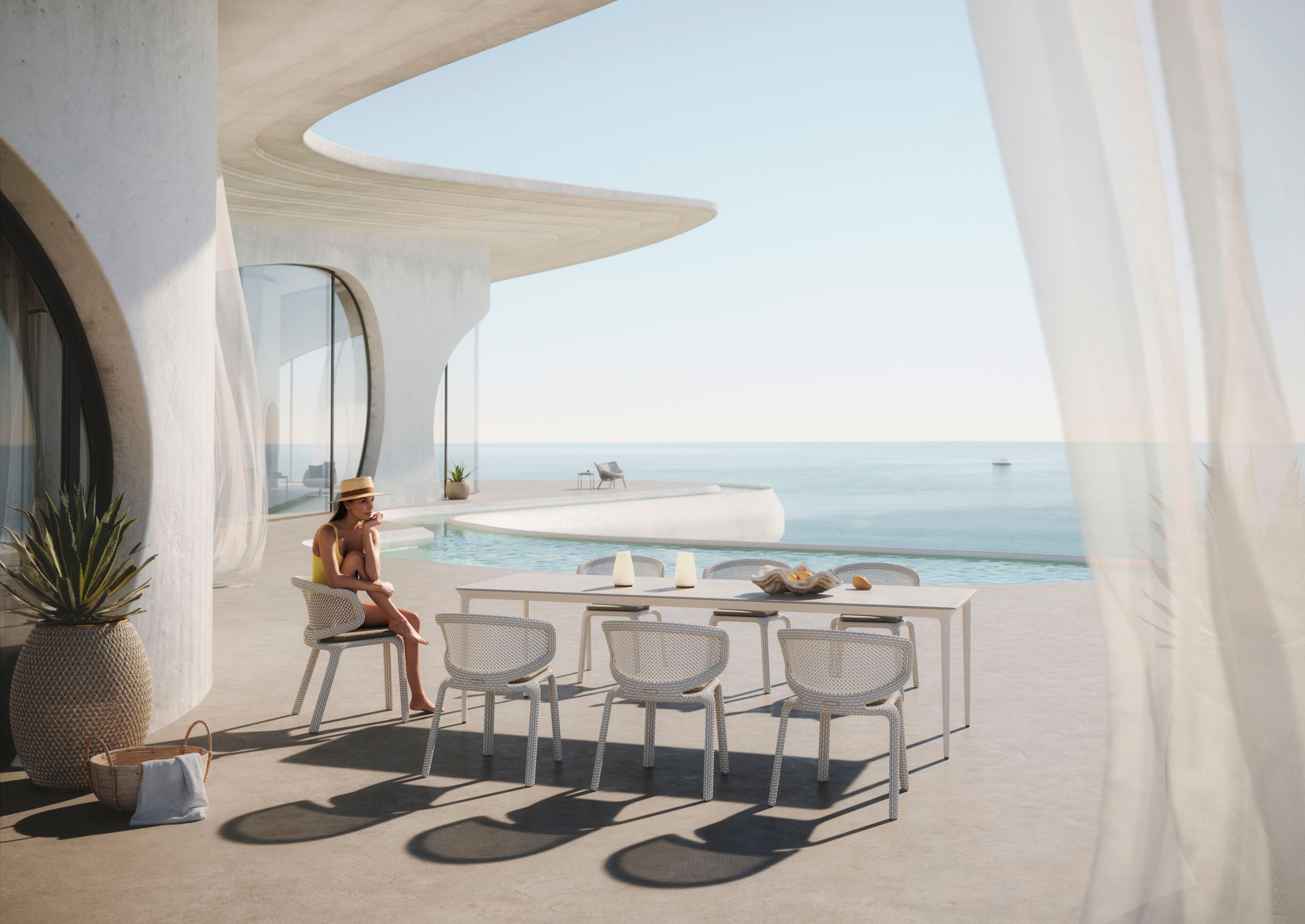 Штабелируемый садовый стул из синтетического волокна DEDON SEASHELL NUO ARCH-00108126 - Вид №10