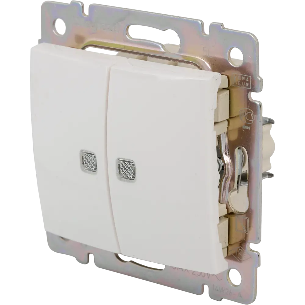 Выключатель Legrand «Valena» 2 клавиши, с подсветкой, цвет белый STLM-2028745 - Вид №1