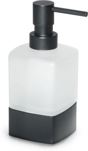 5455(14) Gedy G-Lounge, настольный стеклянный дозатор на металлическом основании, цвет черный матовый