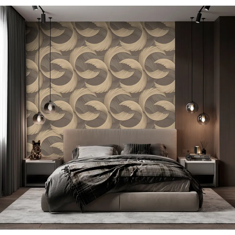 Обои флизелиновые Wallsecret Hypnotic графитовые 1.06 м 8962-26 STLM-2133316 - Вид №4