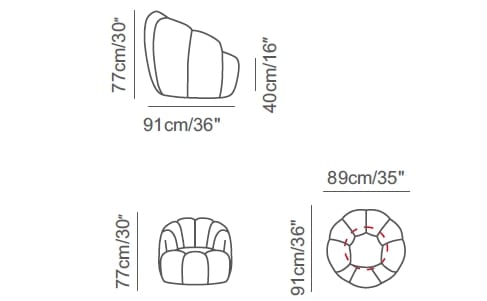 Тканевое вращающееся кресло с подлокотниками CAMPO DE' FIORI DAISY ARCH-00128632 - Вид №3