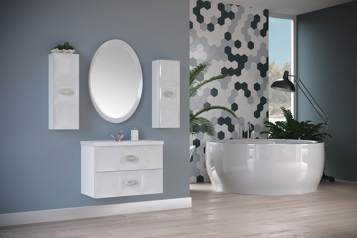 У62206 Тумба с раковиной Bonne 75П 2в.я. White 1 Marka Art