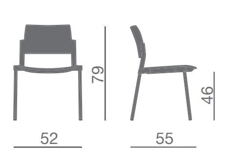 Полипропиленовый стул с открытой спинкой Kastel Kyos ARCH-00089721 - Вид №3