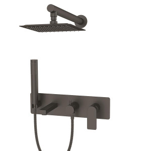 BB25037535 Bienbanyo Bien Water Flowbox Горизонтальный смеситель скрытого монтажа для ванны 3F - матовый черный