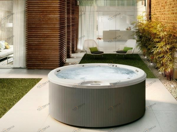 Jacuzzi® Круглая встроенная гидромассажная ванна с джакузи Italian design sun-id-1395023