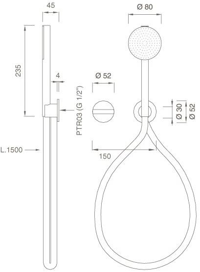 Ceadesign Настенный прогрессивный смеситель для ванны / душа Bar Bar 38 h - Вид №1