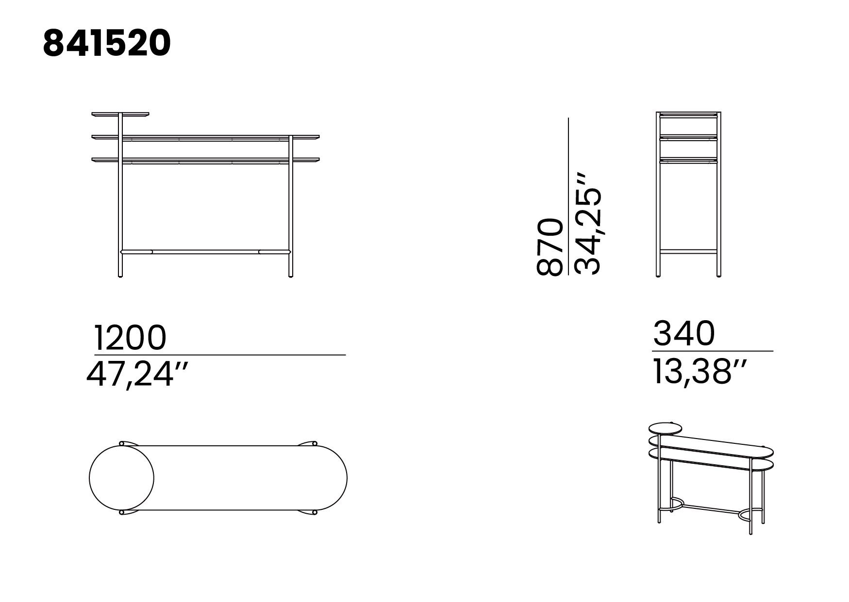 Прямоугольная консоль animovel Santana ARCH-00012751 - Вид №1