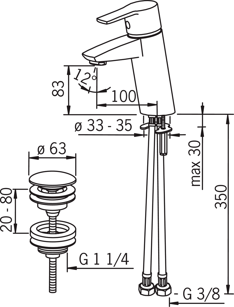Oras 2804F Смеситель для умывальника 2804F Cubista Хром  - Вид №3