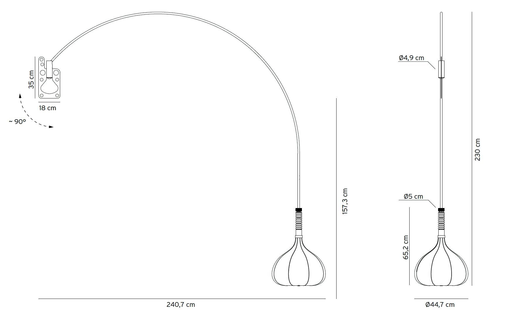 Алюминиевая светодиодная дуговая лампа AXOLIGHT Bul-bo ARCH-00066027 - Вид №2