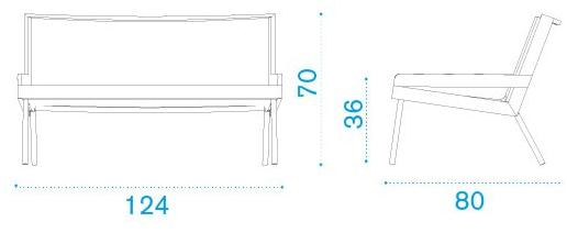 Ethimo 2-местный садовый диван из технической ткани Allaperto Aad200tc0 - Вид №4