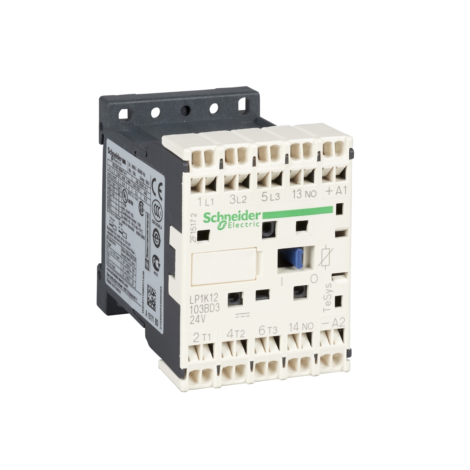 LP1K06013BD Контактор LP1K 3P 6А 400/24В DC 2.2кВт Schneider Electric TeSys 