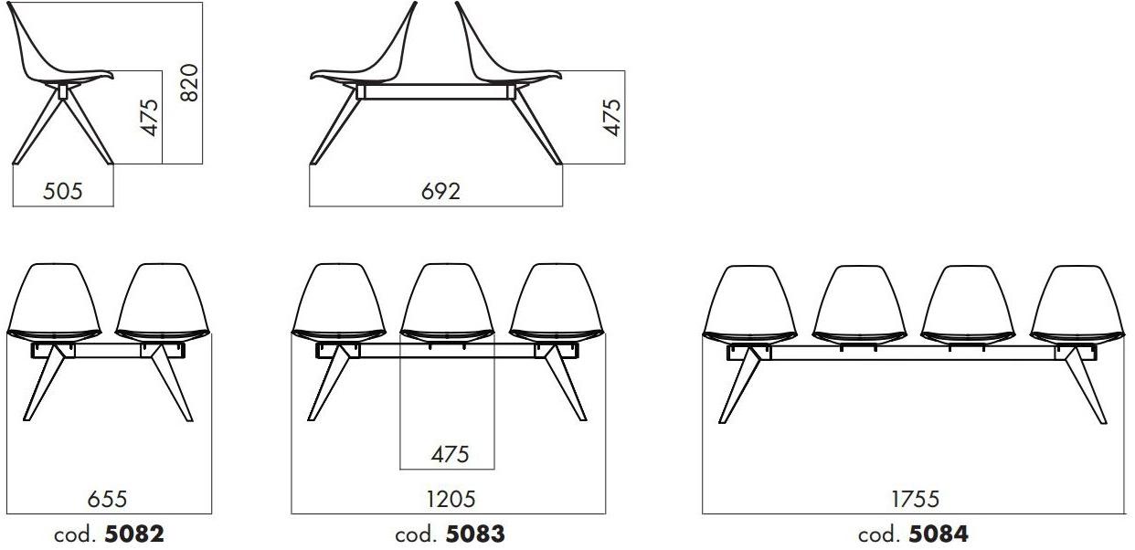 ALMA DESIGN Сиденье на балке перекрытия из полипропилена X chair sun-id-1471644 - Вид №10