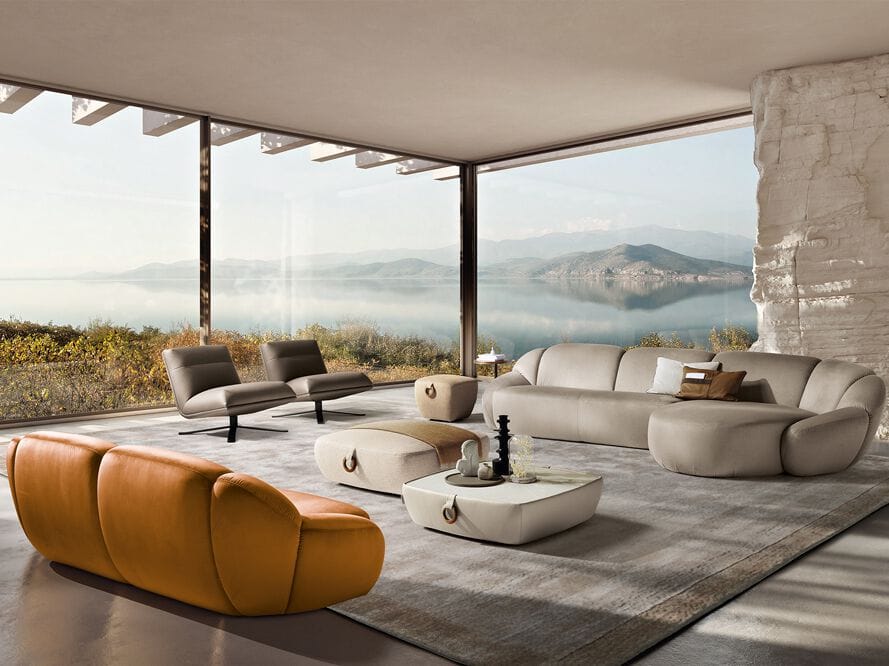 Тканевый диван с полуостровом Max Divani PANUMA ARCH-00112424 - Вид №4