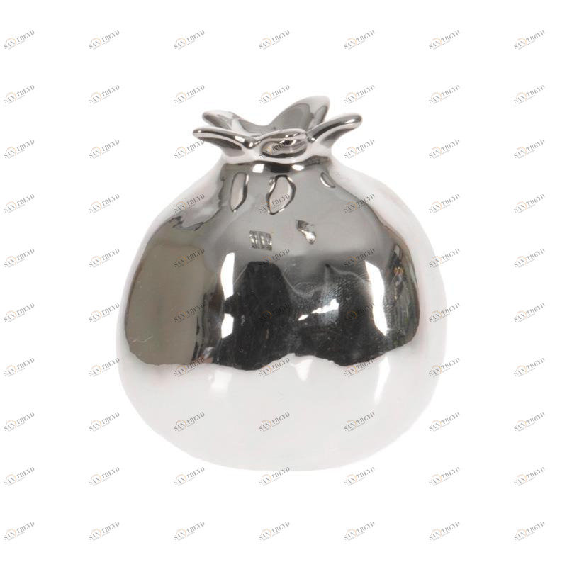 Ваза керамическая серебряная TO4ROOMS  00-3893221 Серебро 