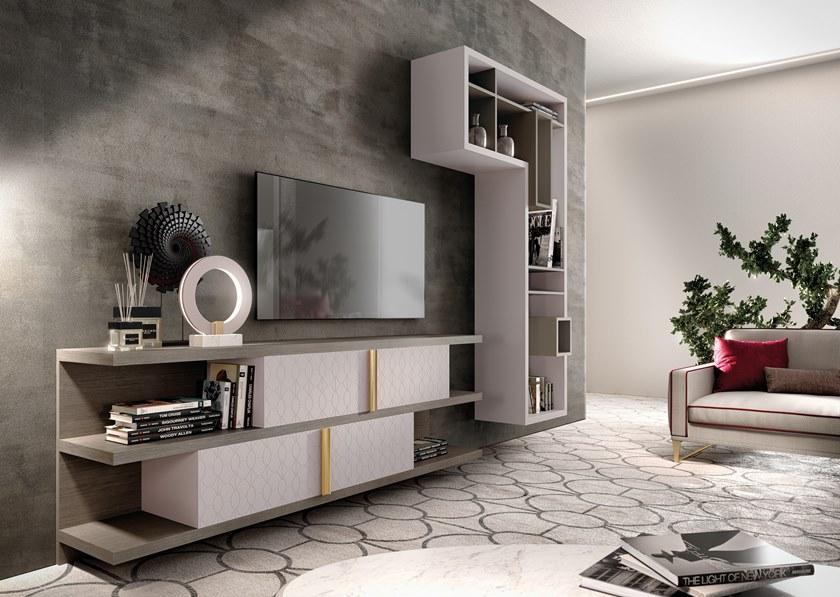 Valderamobili Подвесной буфет из лакированной древесины с раздвижными дверцами Mascari Msg049-el - Вид №1