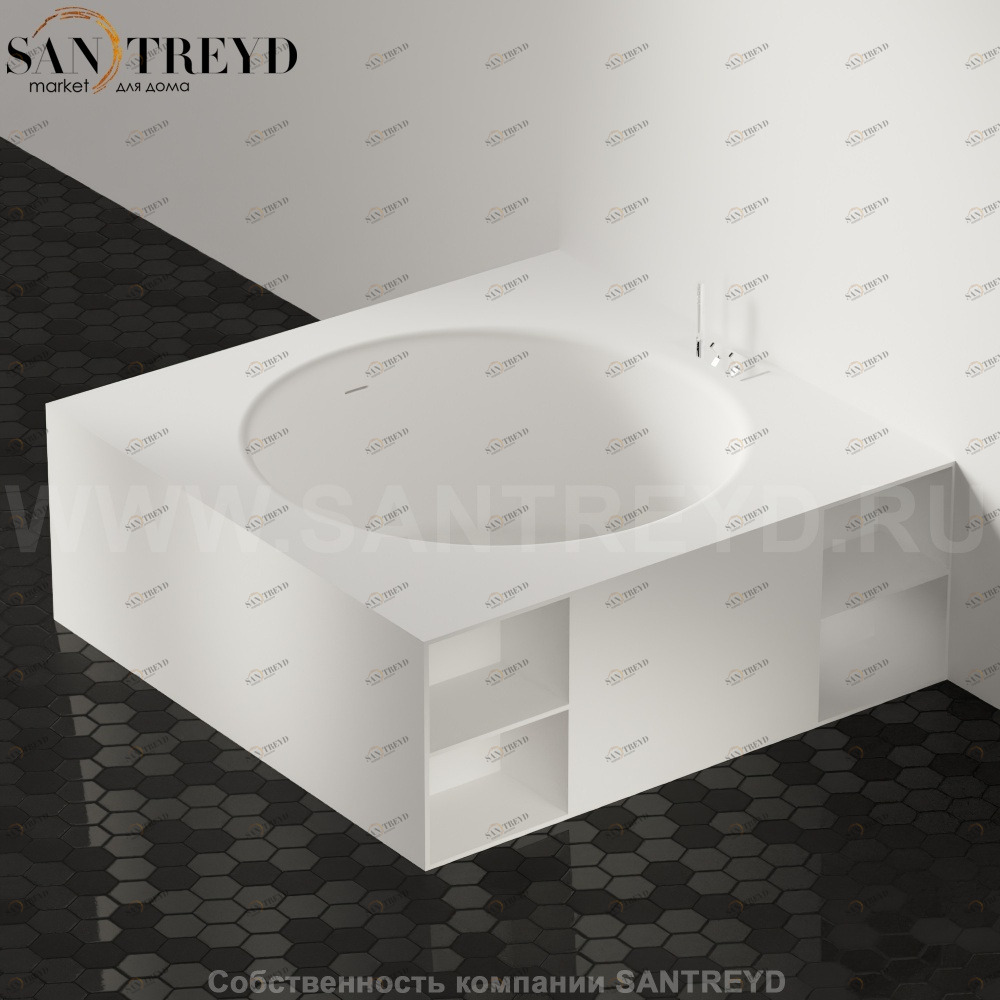 Ванна пристенная IN-OUT белая с местом хранения с двух сторон Agape IN -OUT AVAS1048Z0