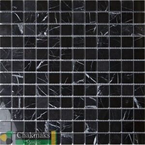 BLACK SILK  чакмозаика мрамор 305*305 чип 23*23