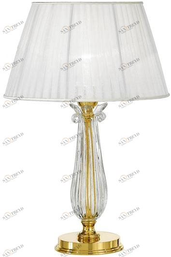 Possoni Illuminazione Настольная лампа из чистого золота с хрусталем и абажуром Valentina 269/lp