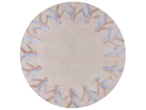 Круглый шерстяной ковер ручной работы