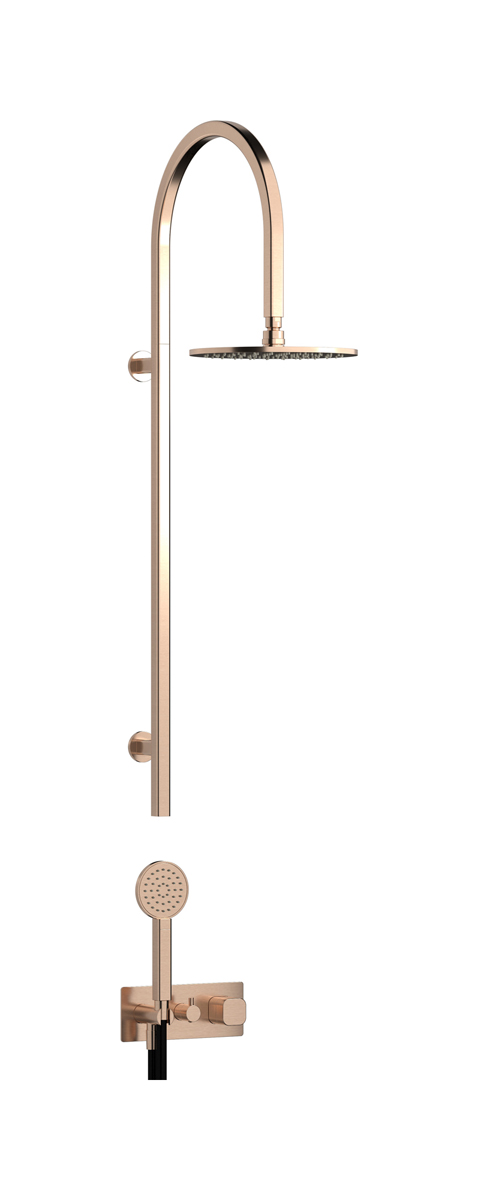 Душевая колонна в комплекте с душевым гарнитуром. WE ARE IB eo800sr_1 Brushed Rose Gold Elio